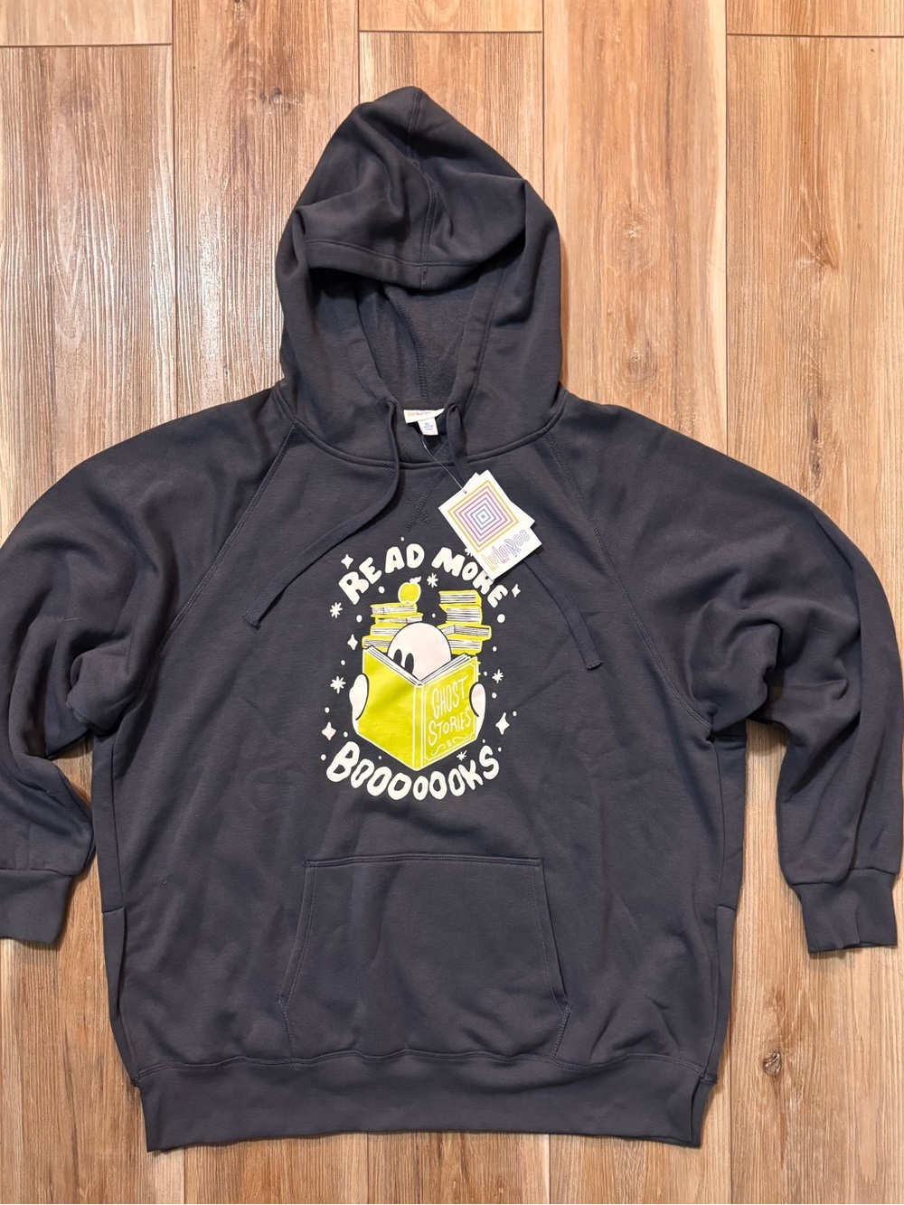 NWT LuLaRoe Lexi hooded fleece sweatshirt featuring ghost graphic XL